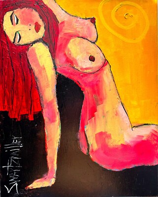 PORTRAIT  Painting 16X 20 CANVAS SWARTZMILLER DNA SIGNED ART Acrylic Colorful