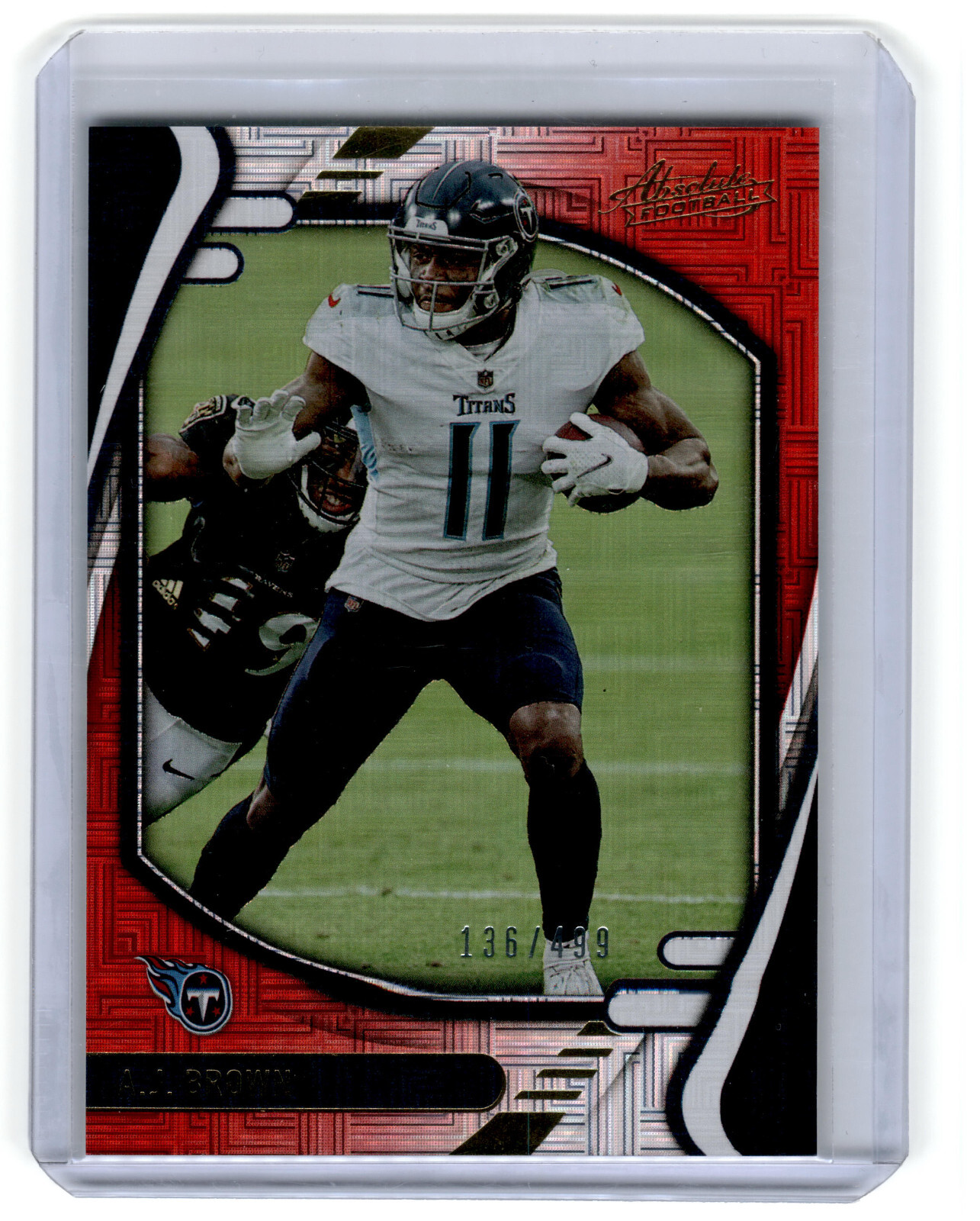 激レア！フォーティナイナーズ ジャストドン 2021 Absolute Football AJ Brown #99 Red Mojo Squares 136/499