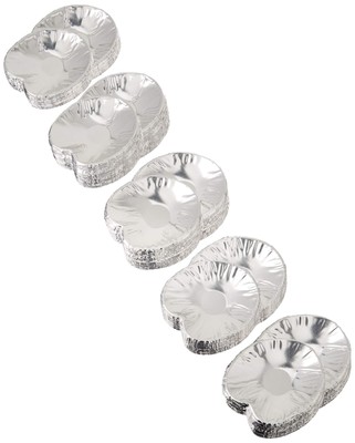 Set of 250 Disposable Clam Shells Aluminum Foil Food Shell Pans for Making Ta