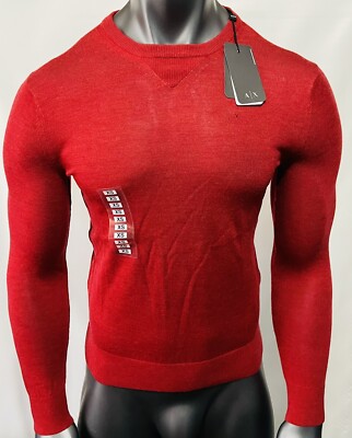 New Armani Exchange AX Mens Long Sleeve CLASSIC CREW-NECK SWEATER