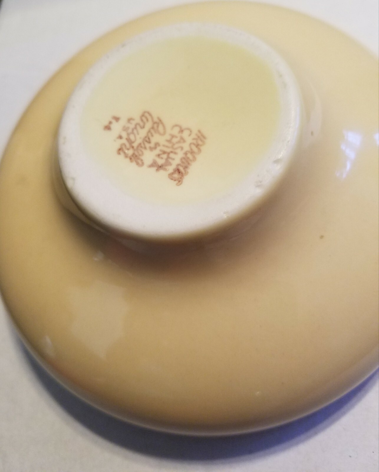 Iroquois Russel Wright CASUAL Avocado Yellow Restyled Fruit/Dessert Bowl J0319