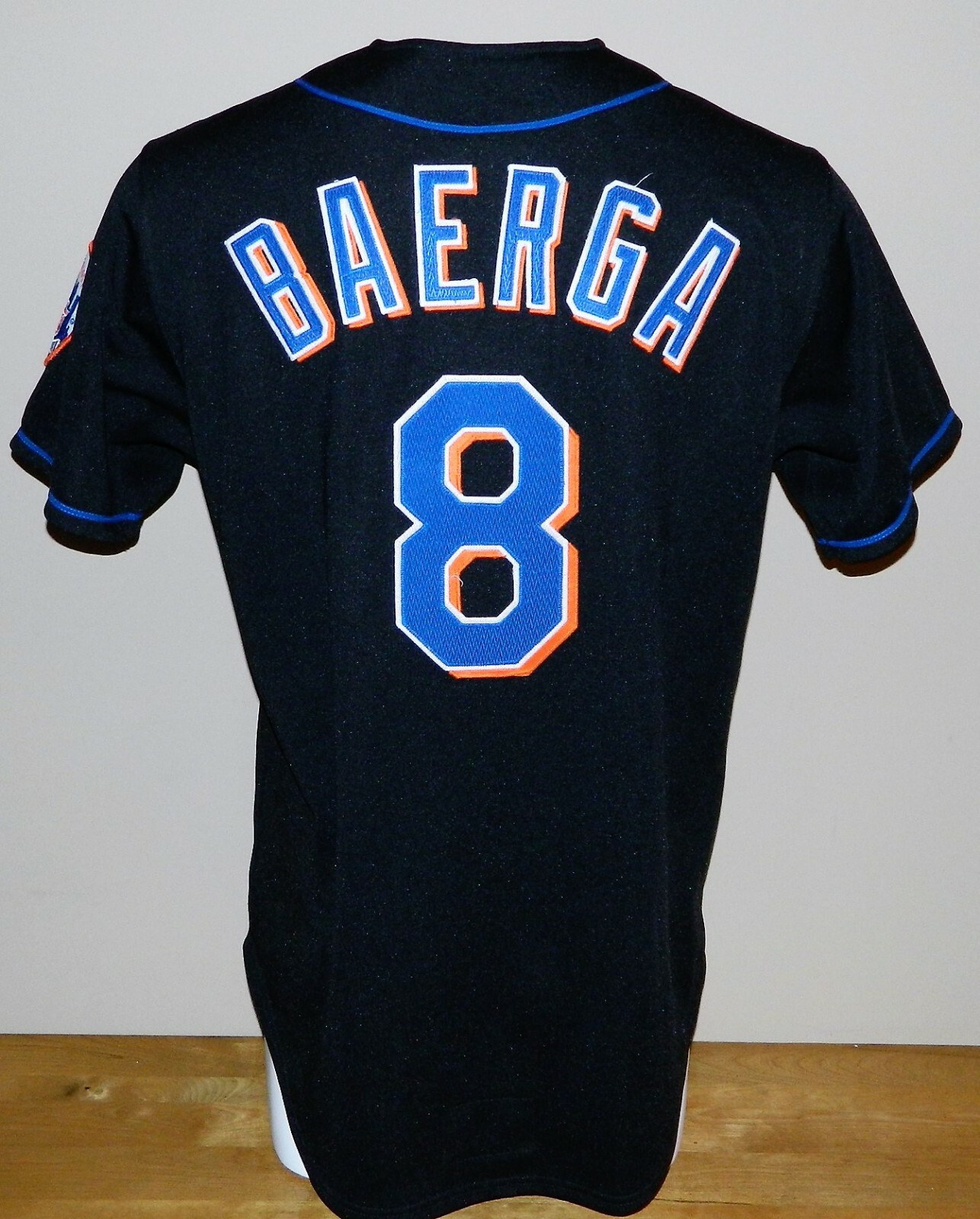 1998 Carlos Baerga Game Worn New York Mets Home Jersey #8 - AIS Size 46