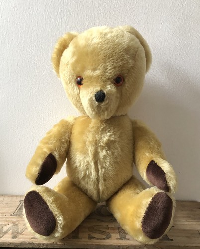 Teddy Bear Growler Plush Jointed Nylena Dark Blonde Vintage