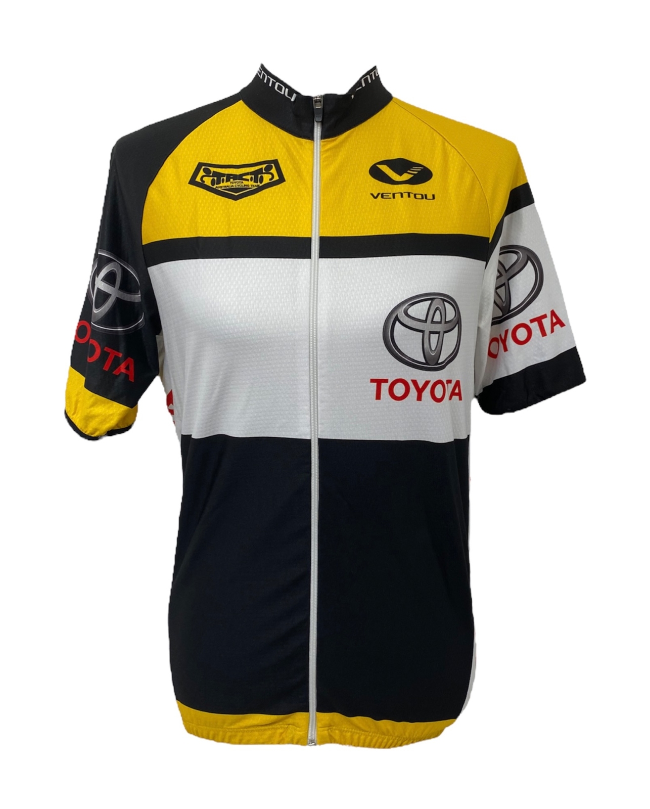 Men's Medium Cycling Jersey Ventou Toyota Black and Yellow