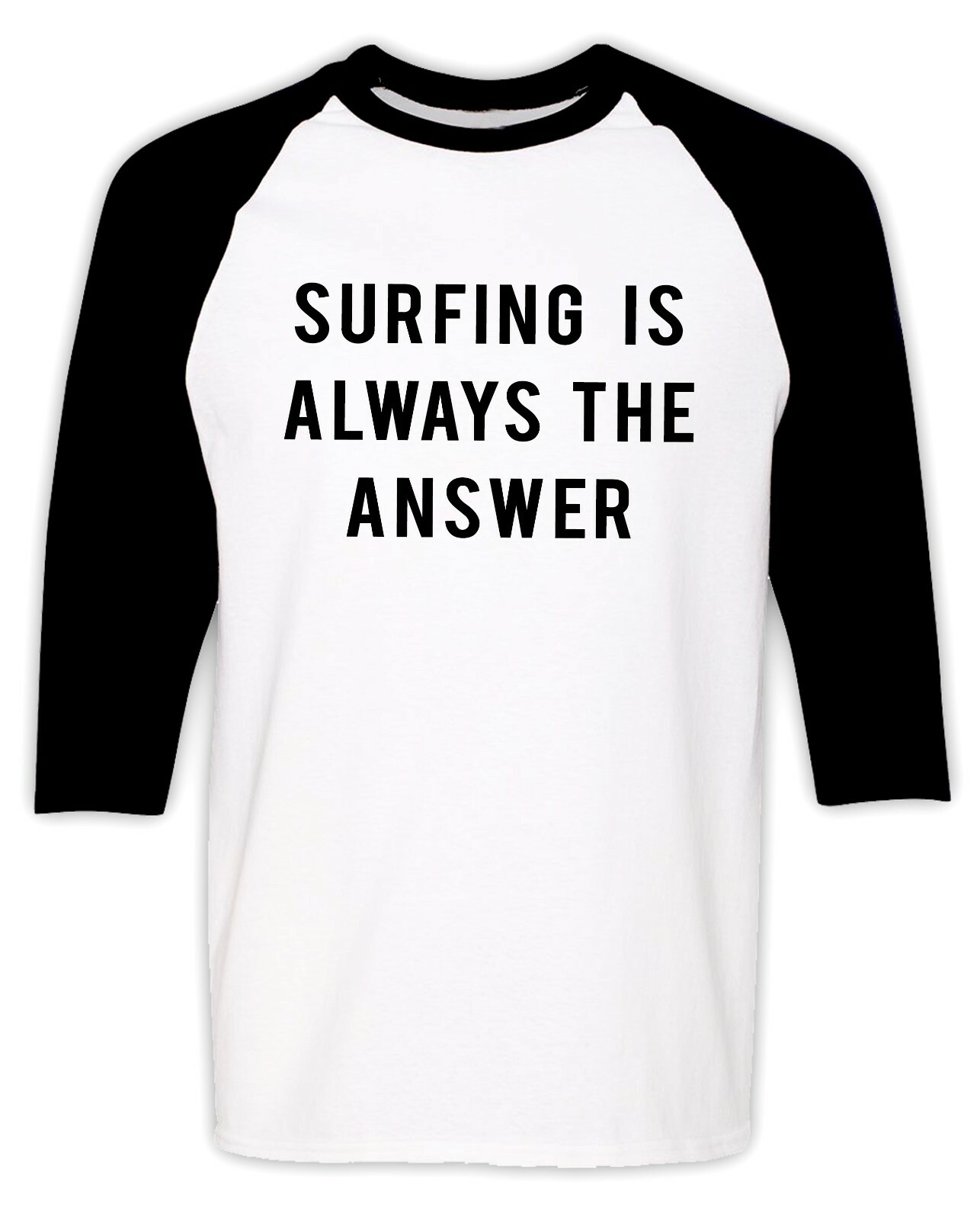 Surfing Raglan T-shirt Summer Outdoor Surf Beach Sea Ocean