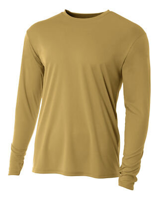 A4 N3165 Mens Long Sleeve Dri-Fit Cooling Performance 44+ UPF Stylish T-Shirt
