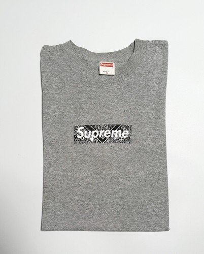 supreme paisley box logo tee 2001 Grey M | eBay