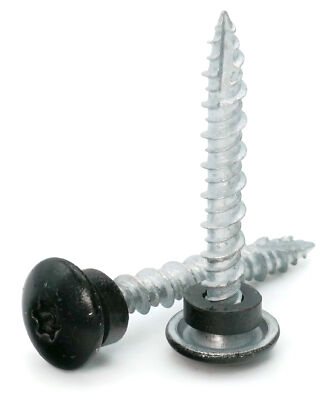 #10 Torx Low Profile Roofing Screws Mechanical Galvanized | Black Finish