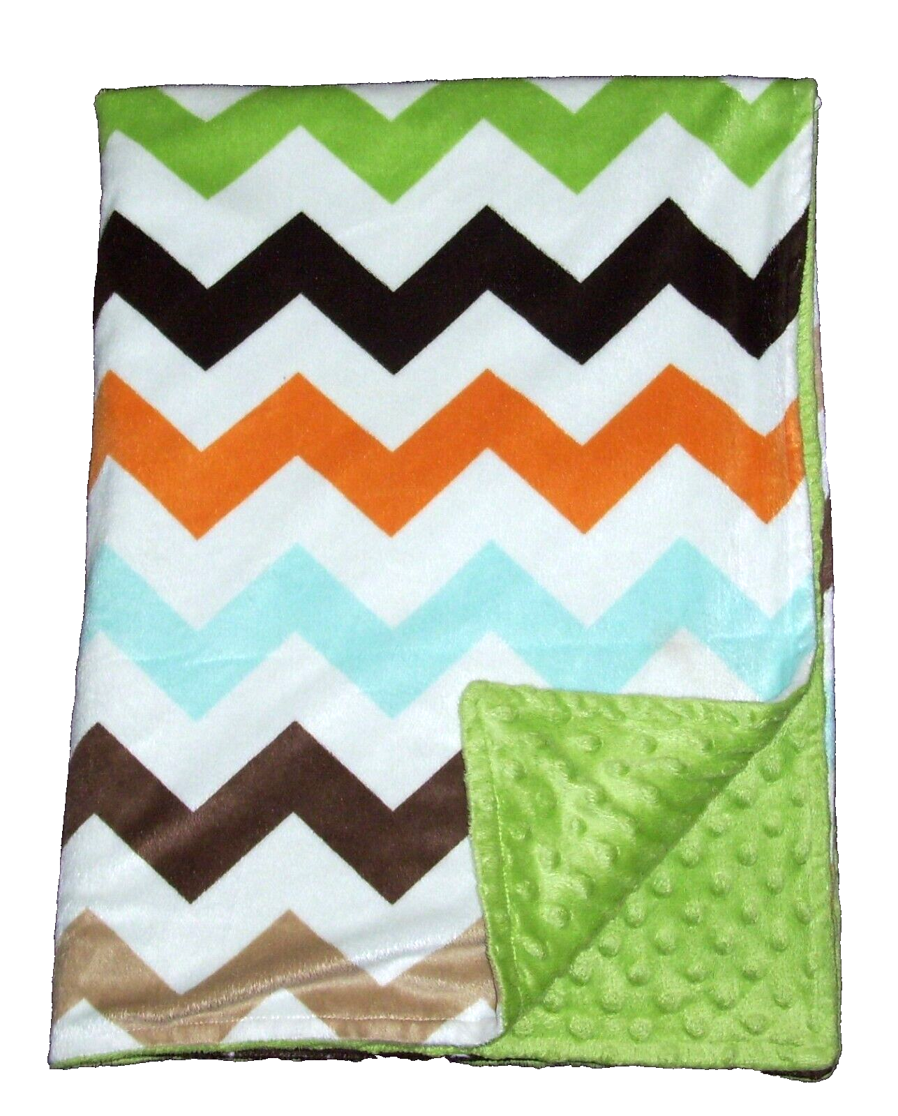Target Circo Chevron Zig Zag Orange Green Brown Aqua Minky D