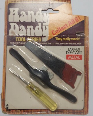 Vintage Handy Dandy Tool Services Larami Die Cast Metal Handsaw, Screwdriver...