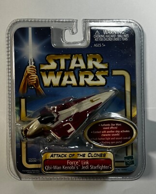 STAR WARS ATTACK OF THE CLONES FORCE LINK OBI-WAN'S JEDI STARFIGHTER 2002
