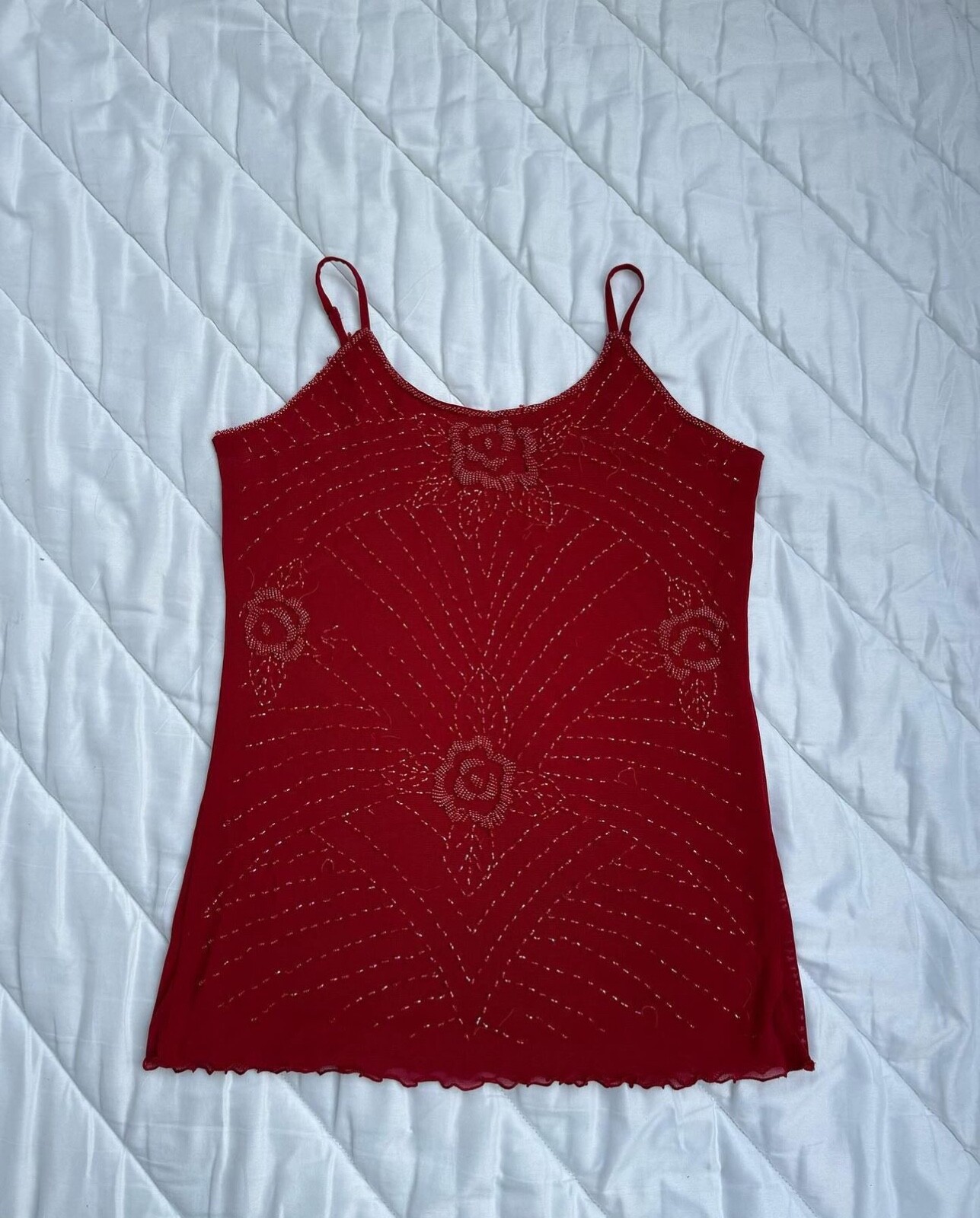 トップス the red thread S flower taped camisole Floral Print Tank Top for Women Y2K Sleeveless Aesthetic