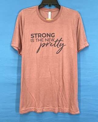 NWT STRONG IS THE NEW PRETTY Mauve JERSEY KNIT Crew Neck PULLOVER T-SHIRT Sz M