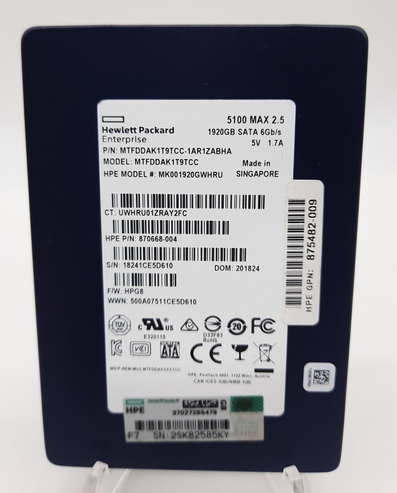 HPE Micron 5100 MAX 1.92TB 2.5