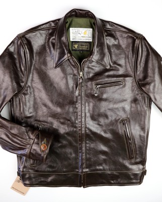 Aero Premier Highwayman sz 44 Chestnut Badalassi Italian Cowhide Leather Jacket
