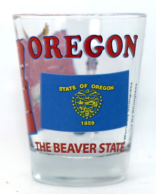 OREGON THE BEAVER STATE ALL-AMERICAN COLLECTION SHOT GLASS SHOTGLASS