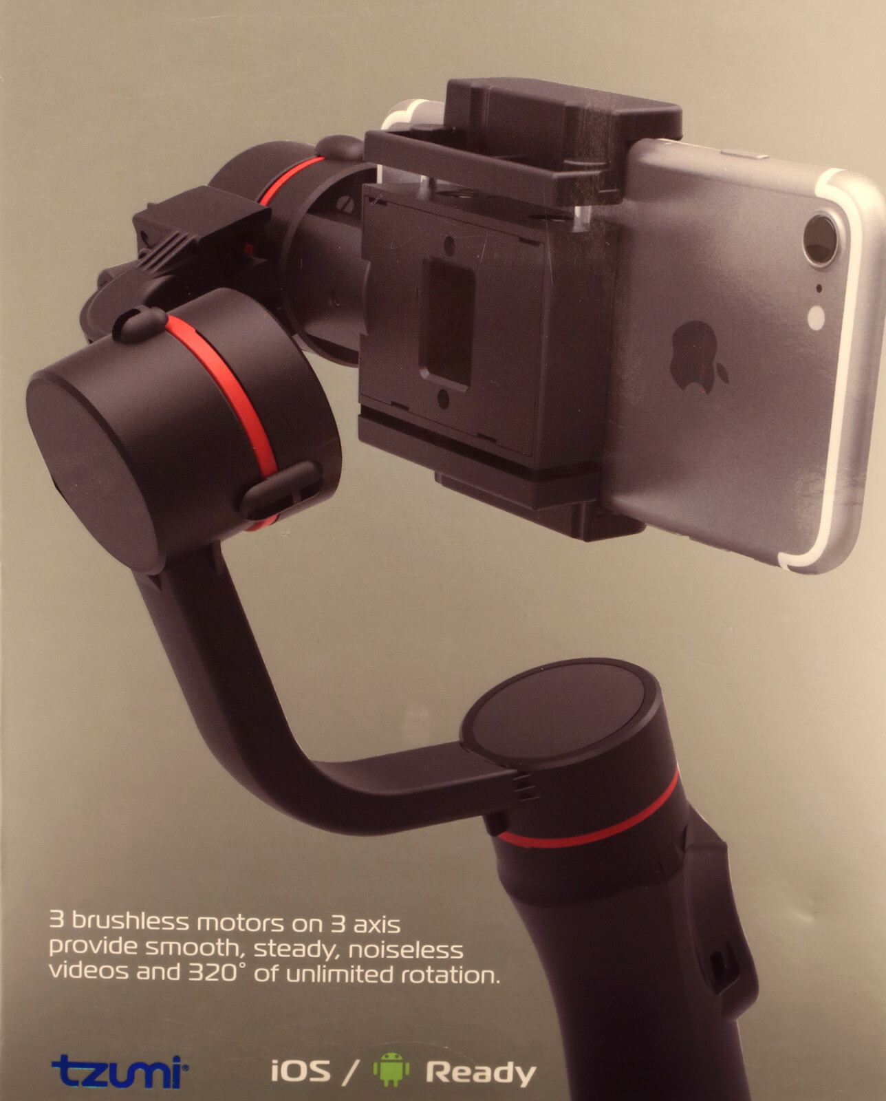 Tzumi Steadygo 3 Axis Handheld Electric Stabilizer for Apple or Android New