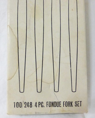 Vintage dolphin stainless steel fondue forks in original box set of 4 kitchen