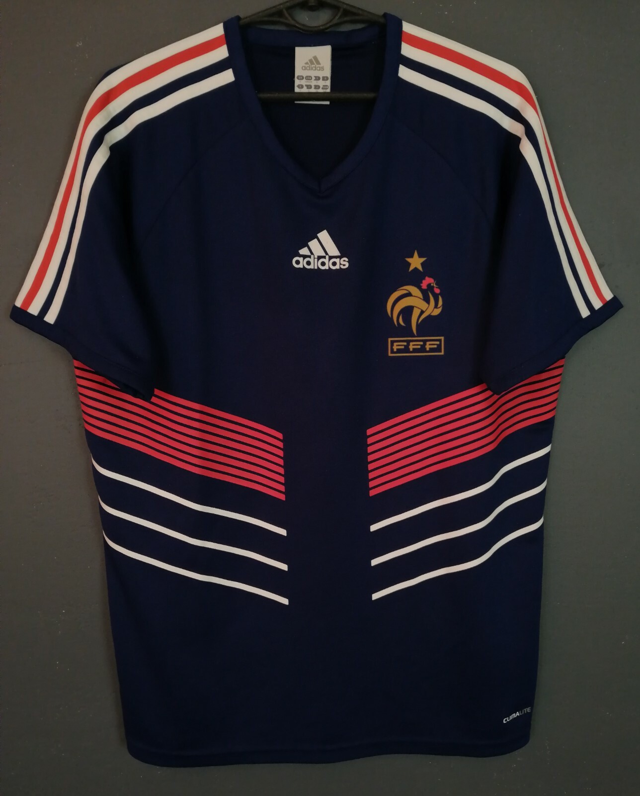 MEN'S ADIDAS FRANCE 2009/2010 HOME SOCCER FOOTBALL SHIRT