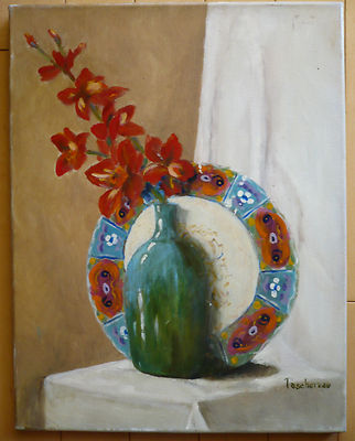 TASCHEREAU, MODERNISM REALIST REALISM MODERN PLATE and BOTTLE COLORISM mod art