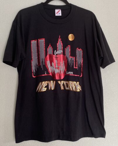 Vintage Jerzees New York Black XL Tshirt Big Apple Skyline Vintage Jerzees New York Black XL Tshirt Big Apple Skyline