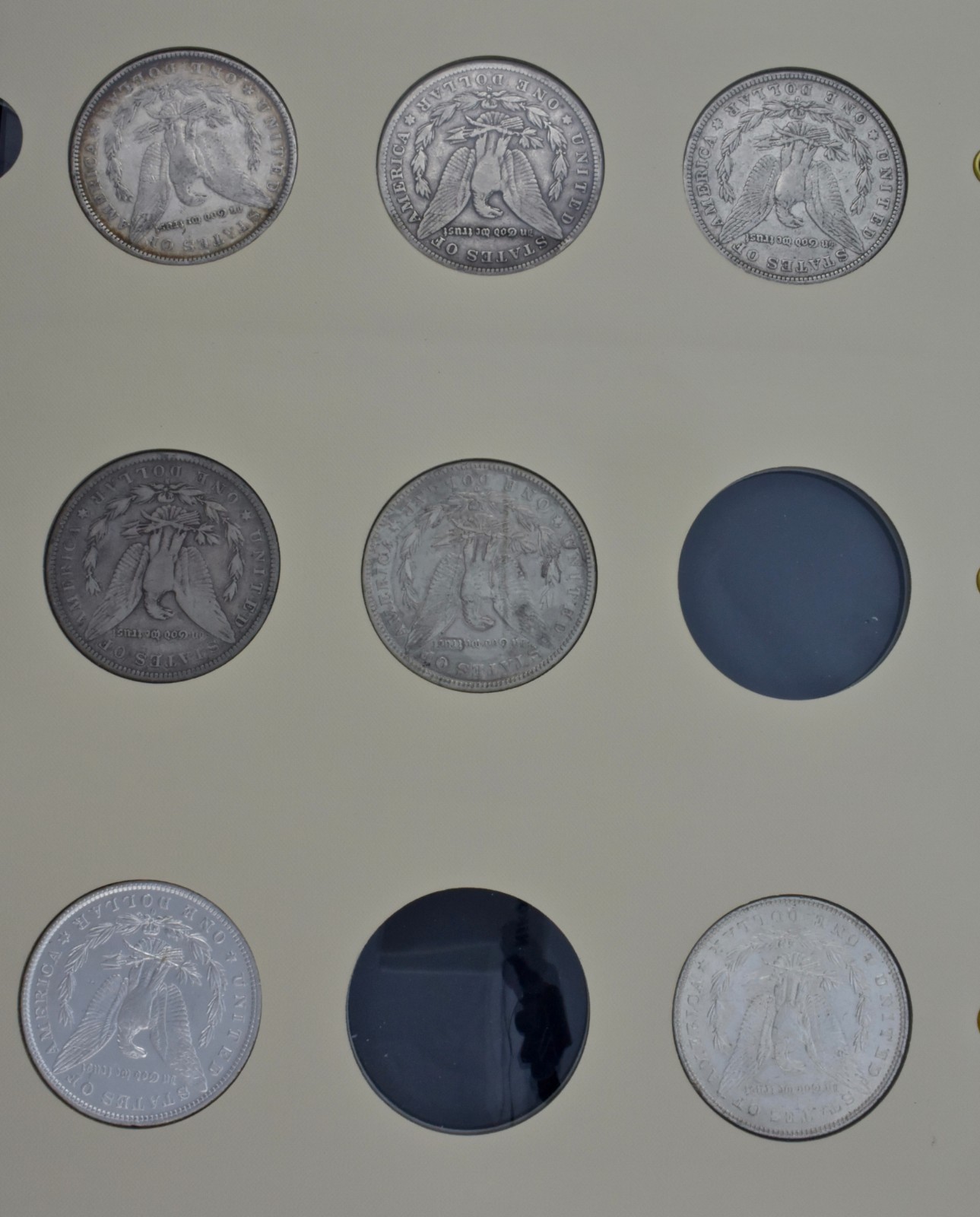 LOT of 34 Morgan Silver Dollars Set in Album 1879-1891 P O S Mints 1884-S 1886-S