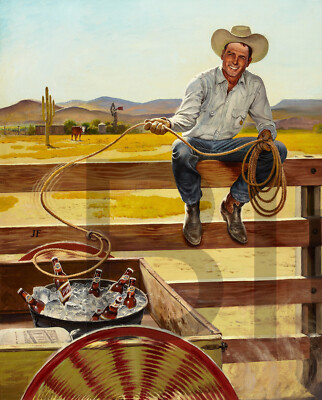 1951 Howdy, Pardner, Schlitz beer ad illustration 11 x 14'' Photo