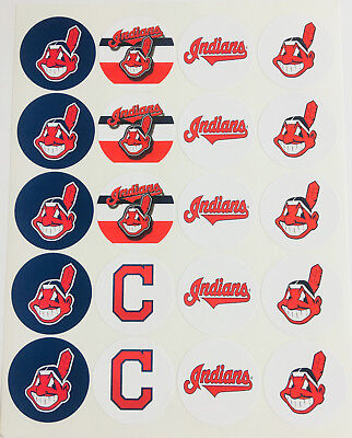 SET of 40- 2'' CLEVELAND INDIANS ADHESIVE STICKERS 