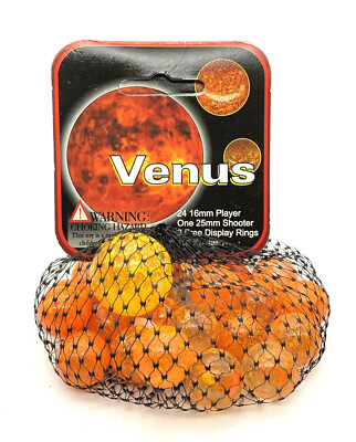 Net Bag 25 ''Venus'' Glass Mega Marbles 24 Players & 1 Shooter 2004-2006 RARE!
