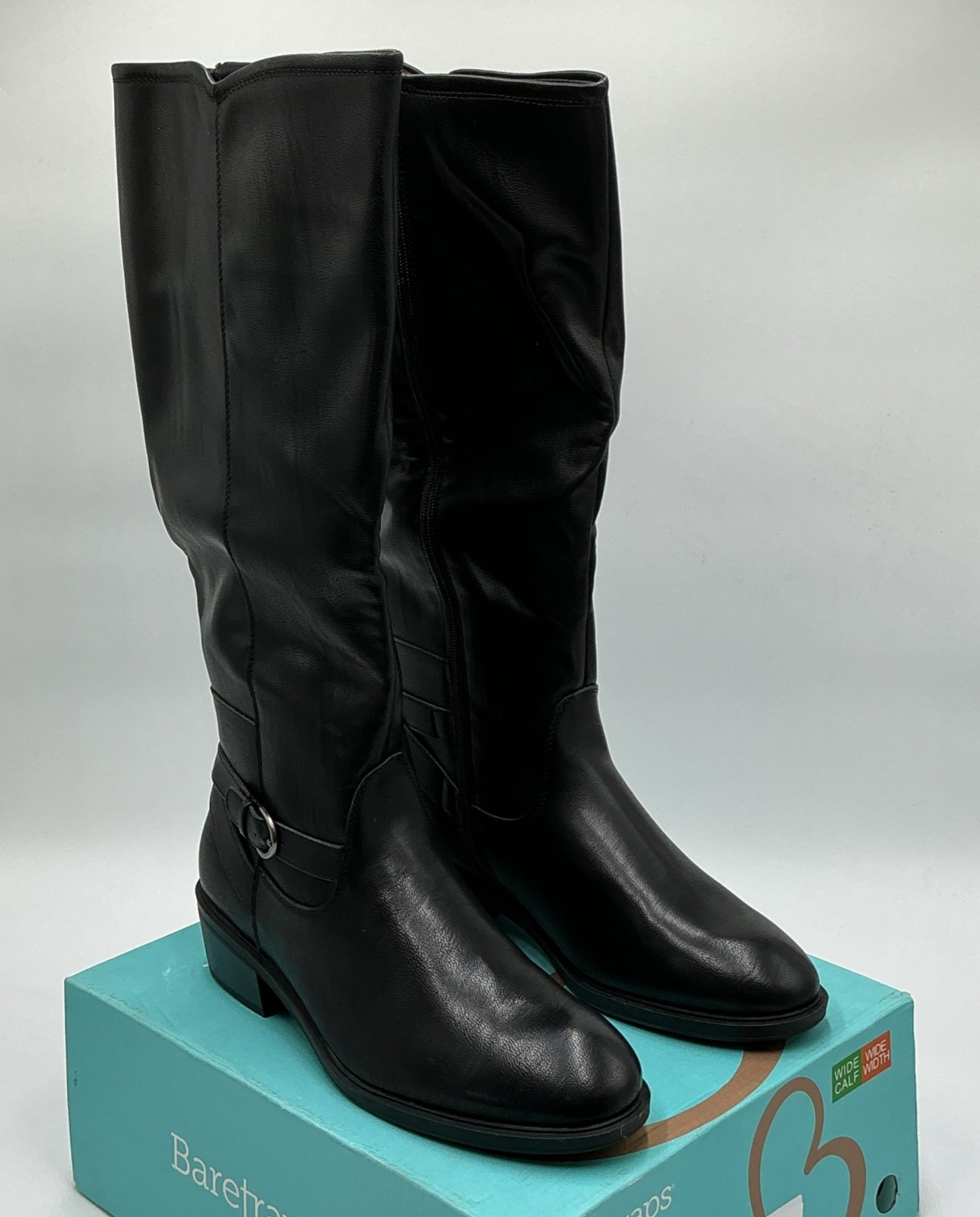 Baretraps Natara BT31704WC Women's US 11 W Black Leather Riding Boots Eby3136