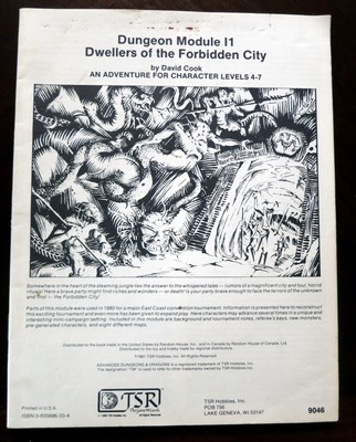 Dwellers of the Forbidden City I1 Dungeons Dragons 1st TSR 9046