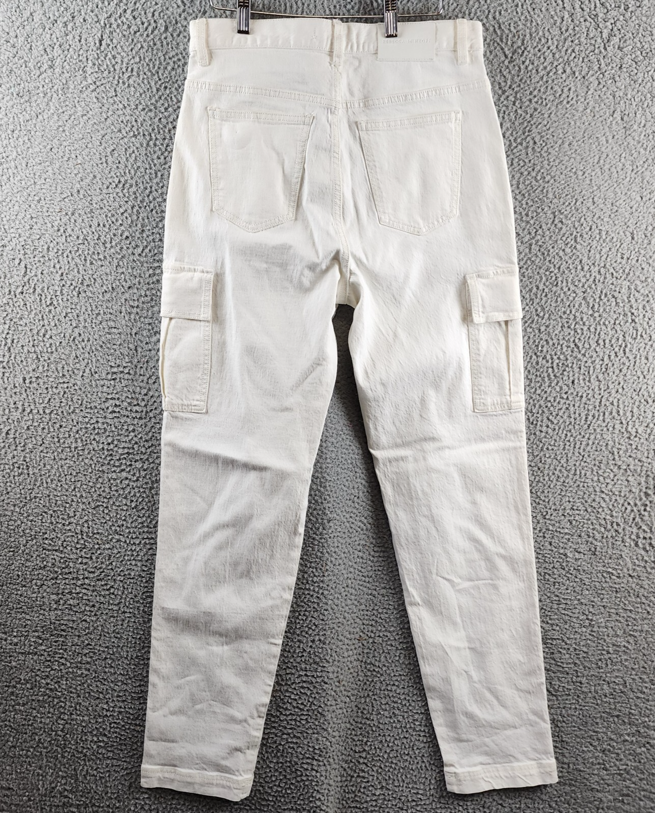 Rebecca Minkoff Cargo Pants Women's 27 Alabaster High Rise Zip/Button Closure - Picture 13 of 16