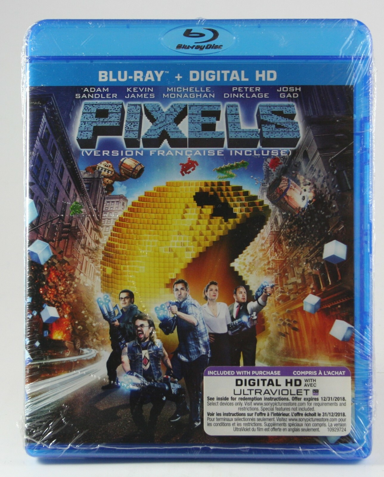 Pixels Bluray Adam Sandler Pacman Chris Columbus BRAND NEW