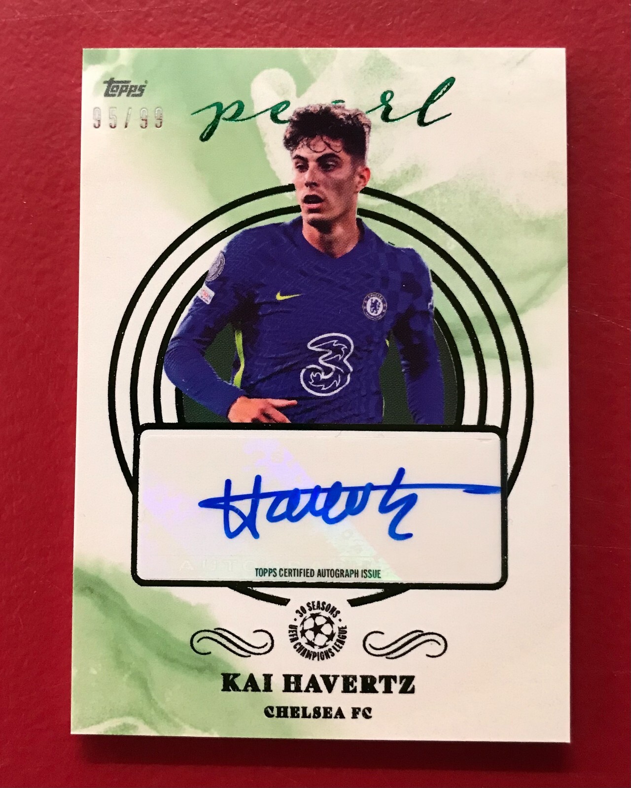 2022 Topps Pearl UEFA Kai Havertz Autograph Green Parallel 2022 Topps Pearl UEFA Kai Havertz Autograph Green Parallel