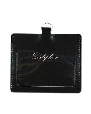 Leather Horizontal ID badge holder with Window and Card Slot size 4.5'' X 3''