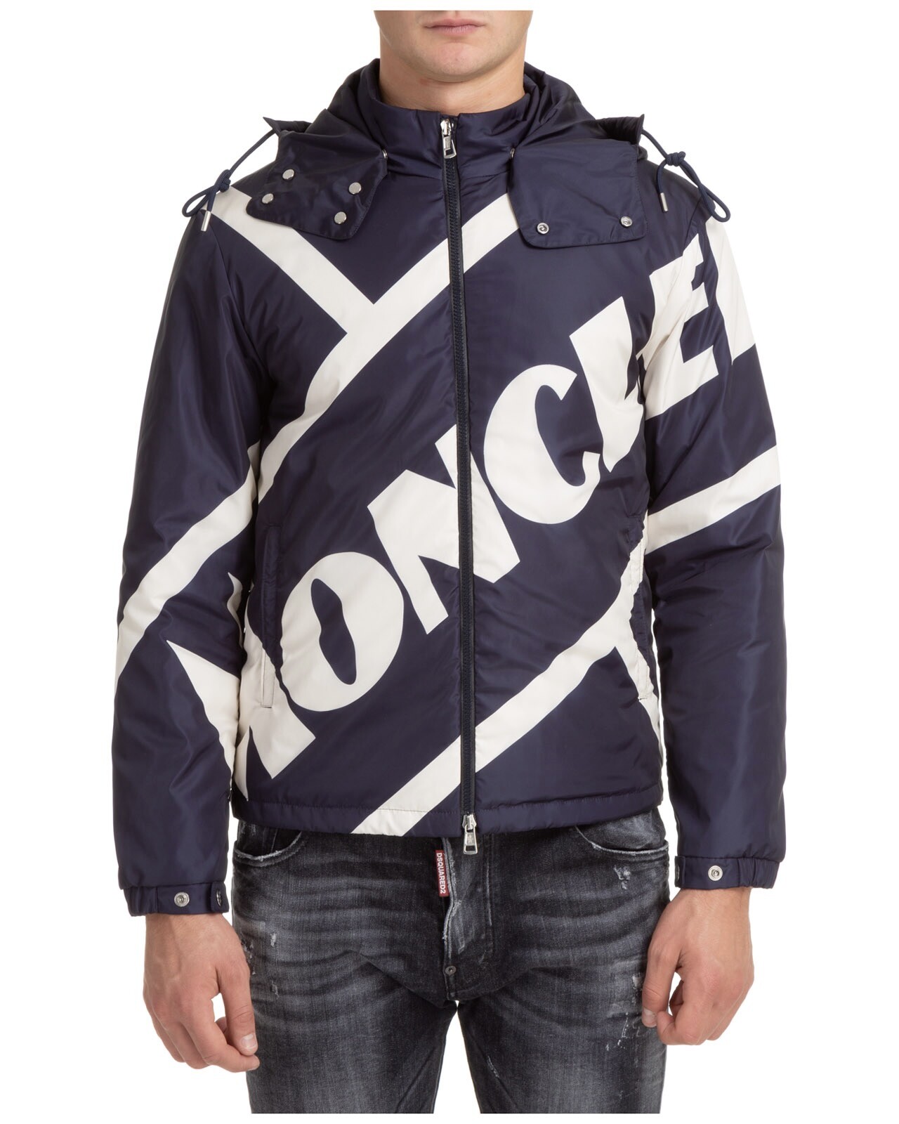 Pre-owned Moncler Bert Hooded Jacket Down Filled Large Size 4 In Blue