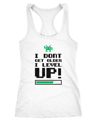 Damen Tanktop I dont get older I level up Gamer Spruch Racerback Moonworks®