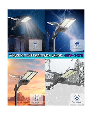 SL-7500W Solar Street Lights Outdoor, 400000LM Commercial Parking Lot Light D...