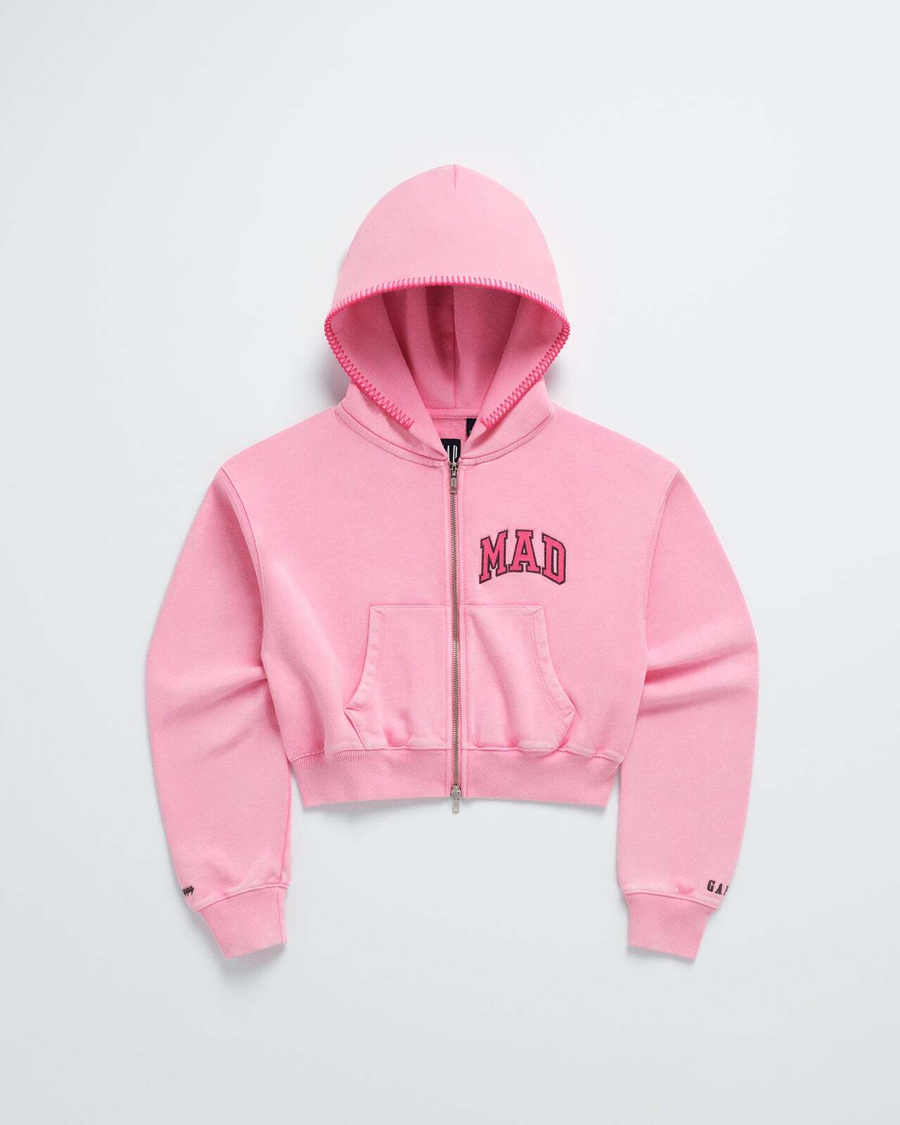 Gap x MadHappy Full Zip Cropped Mad Hoodie Pink Hoodie