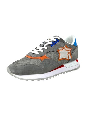 Pre-owned Atlantic Stars Low Shoes Dracoc Trainers Textile And Suede Grey/orange Man