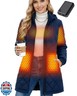 Women Heated Jacket Battery Pack Included 12v Graphene Electric USB Hoodie Vest Winter Warm Thermal Insulated Parkas Windbreaker Puffer Fleece North Down Casual Work Face Long Lady Coat 2025 Navy