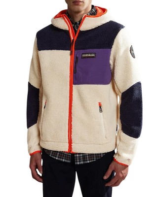Pre-owned Napapijri Sweatshirt  Hoodie Man Polyester Beige/black/purple