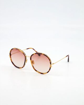 Pre-owned Tom Ford Ft0946-53t-58 Blonde Havana Sunglasses In Red