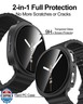 Smiling 2 Pack Case Compatible with Samsung Galaxy Watch 8 44mm with Built in Tempered Glass Screen Protector, Hard PC Case Scratch-Resistant Overall Protective Cover- Black