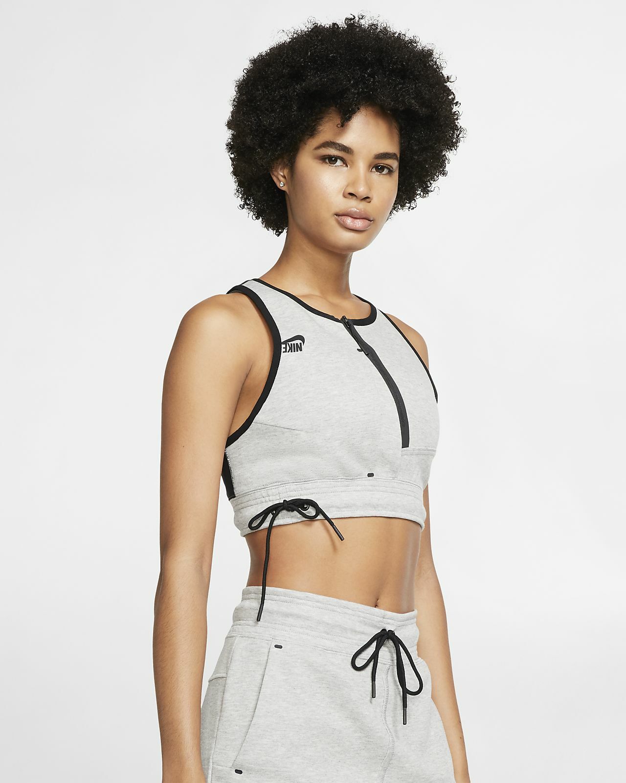 Nike Sportswear Tech Fleece Cropped Tank Top Heather Grey Nike Sportswear Tech Fleece Cropped Tank Top Heather Grey