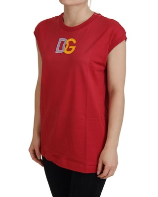 DOLCE & GABBANA DOLCE & GABBANA LOGO TANK TOP T-SHIRT IN - TOPS - RED -SIZE 40