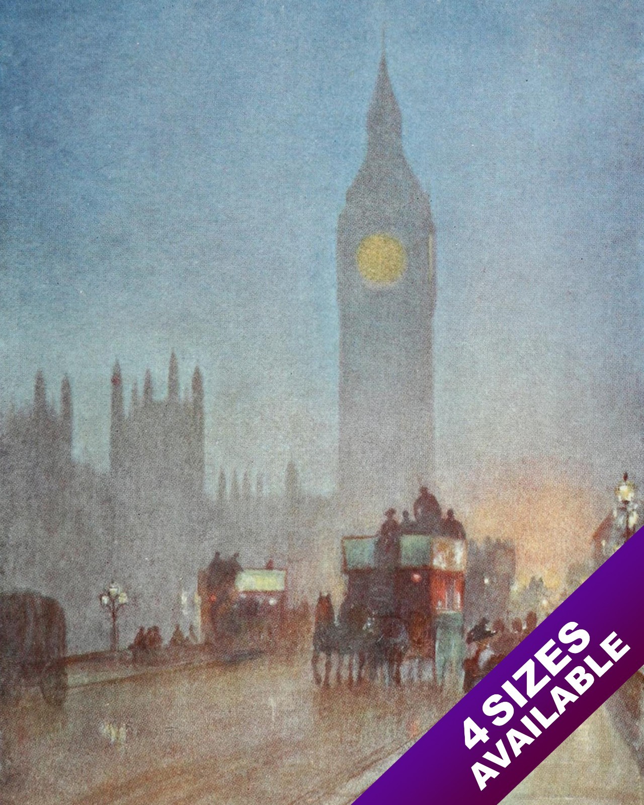 HOUSE OF PARLIAMENT LONDON OLD ENGLAND BRITISH ART REAL CANVAS PAINTING PRINT