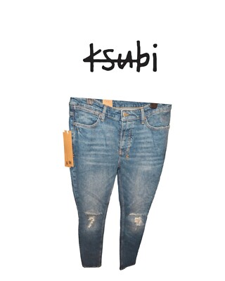 New Ksubi Van Winkle Thrashed Dream Button Fly Mens Denim Jeans Size 33x32