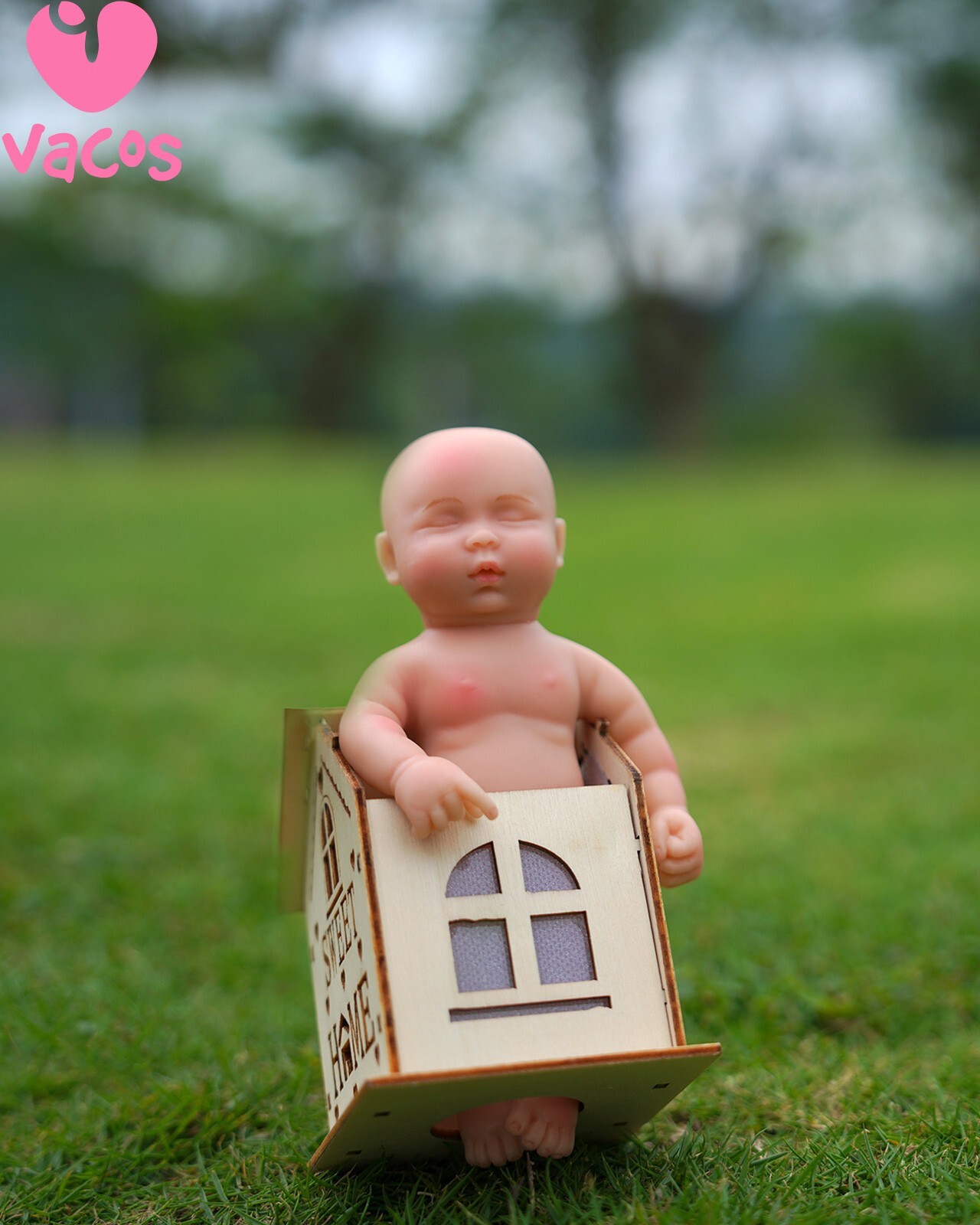 VACOS 6" Full Silicone Mini Reborn Dolls Baby Miniature Doll Realistic Tiny Baby