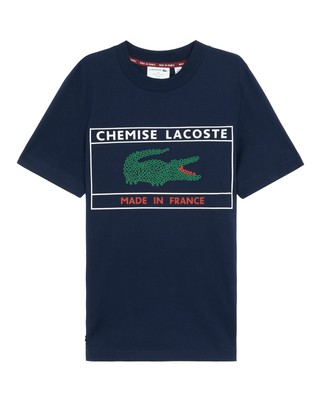 

Мужская темно-синяя футболка Lacoste Made In France, Navy/multi-colored